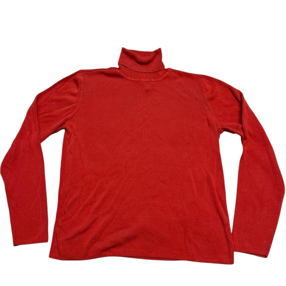 Colette Mordo Women’s Silk Red Turtleneck Sweater Sz LG
